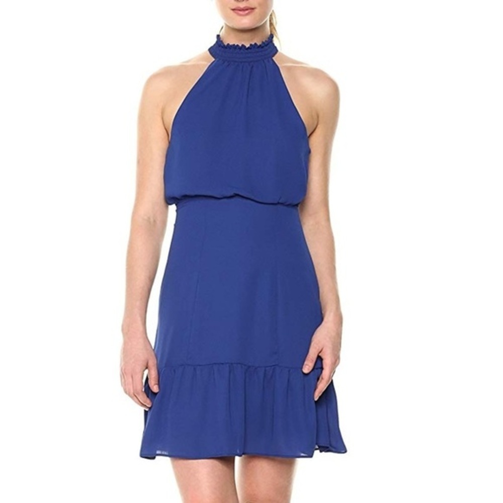 nwt Likely Rory Mini Dress Halter A-Line Sleeveless in‎ Royal Blue Size 2